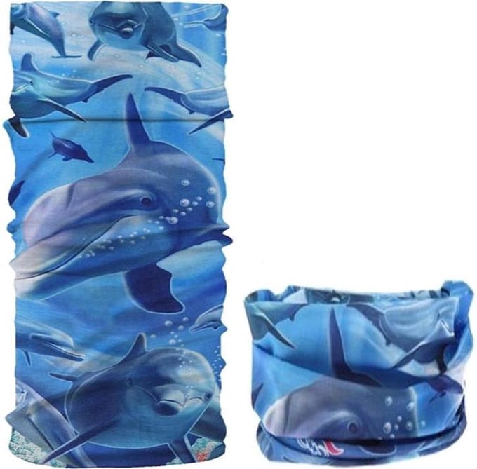 Fako Fashion - Microfiber Faceshield - Bandana - Nekwarmer - Sjaal - Dolfijnen