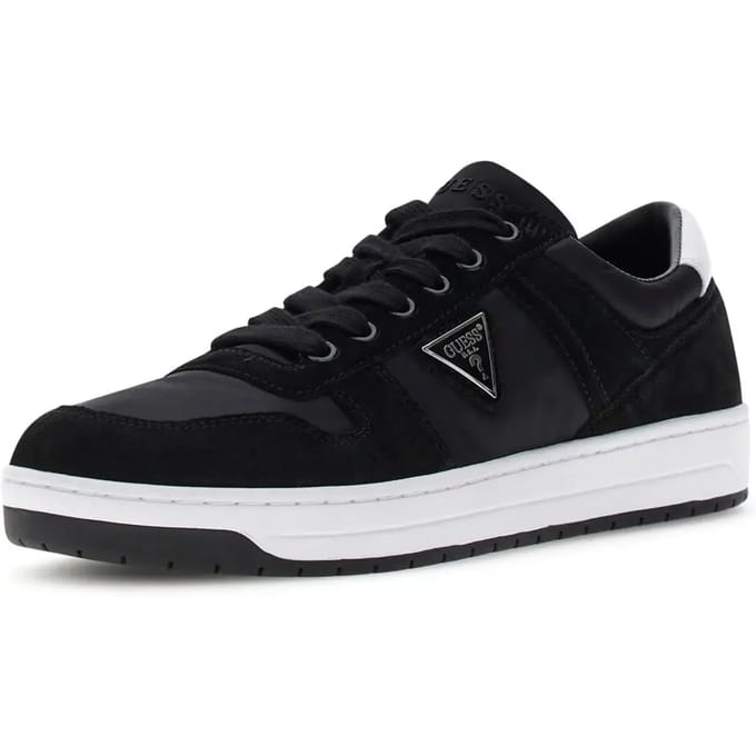 Sneakers van mix van leer en textiel met labeldetail model 'UDDENT'