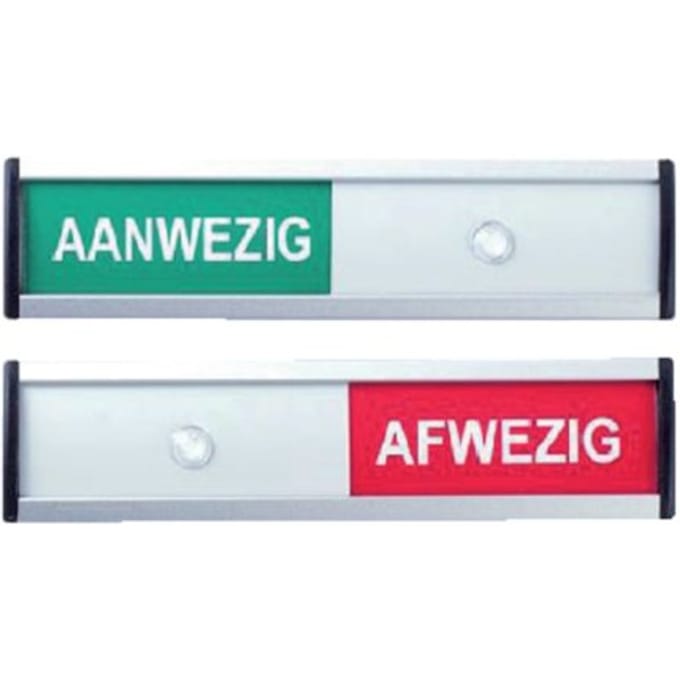 Infobord aanwezig/afwezig 125x30mm