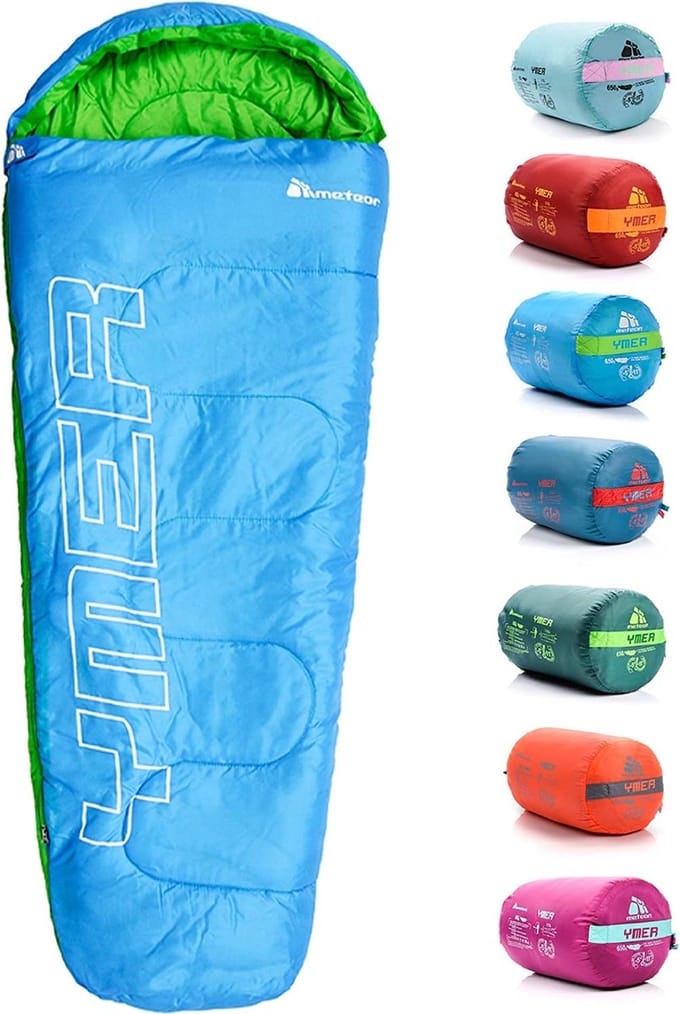 Meteor Ymer - Slaapzak - blauw/groen, comfortabel, lichtgewicht