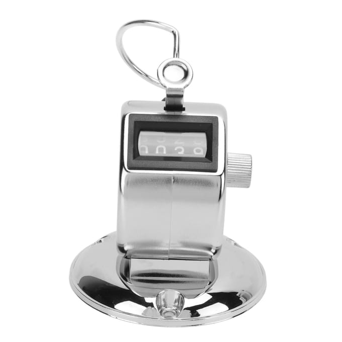 Compteur Clic 4 Chiffres Lettrage Clair Compteurs Manuels Précis Clics avec Coque Métallique pour Rangée black