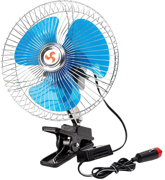 Geargalaxy Auto Ventilator - 24V Autokoeler - Auto Fan - Draagbare Ventilator - Zomer Koelventilator - Auto Ventilator - Zwart