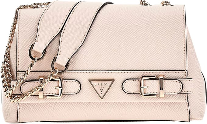 GUESS Schoudertas Levante Convertible Xbody Flap Bag Stone Crème