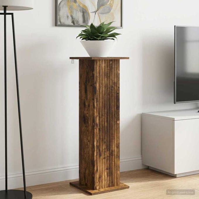 vidaXL - Plantenstand - 2 - st - Gerookt - eiken - 30,5 - x - 30 - x - 100,5 - cm