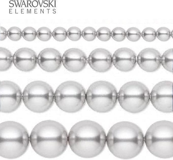 Swarovski Elements, 20 stuks Swarovski Parels, 10mm (20cm), LIGHT GREY, 5810