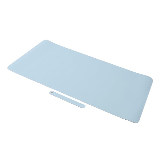 Tapis de Bureau en Cuir Simple Face 90x45cm Bleu Clair PU Épaissi Tapis de Coiffeuse pour Table de Nail Art Maison white