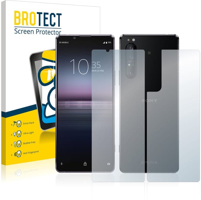 Screenprotector voor Sony Xperia 1 II (Voor+Achter) Beschermglas transparant