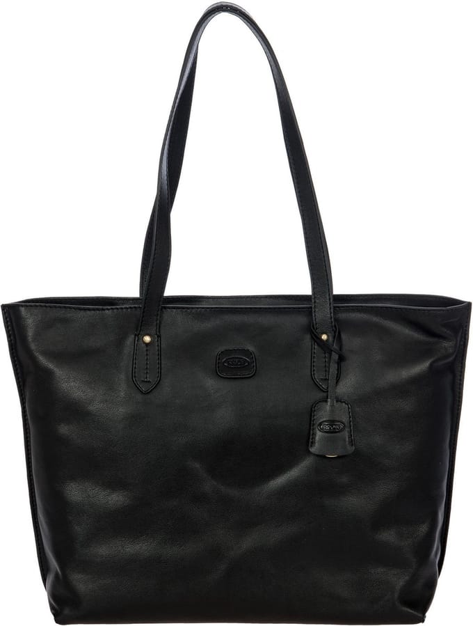 BRIC'S Leren Shopper Schoudertas Volterra Shopping Black Zwart