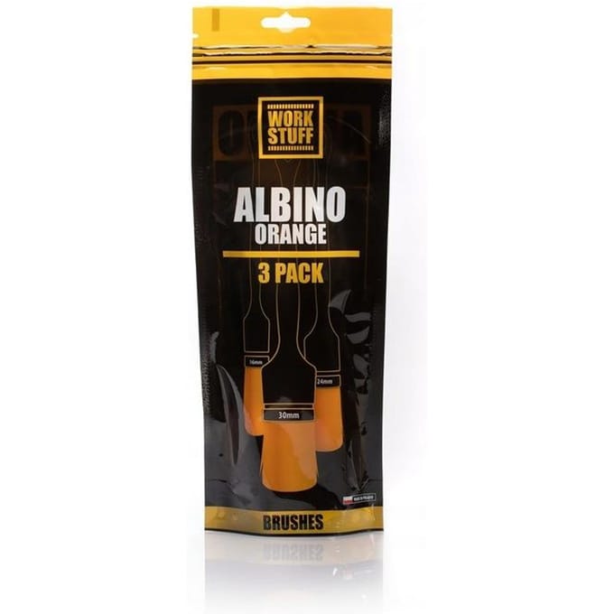 Work Stuff Albino Orange Detailing Penseel Set (3 stuks)