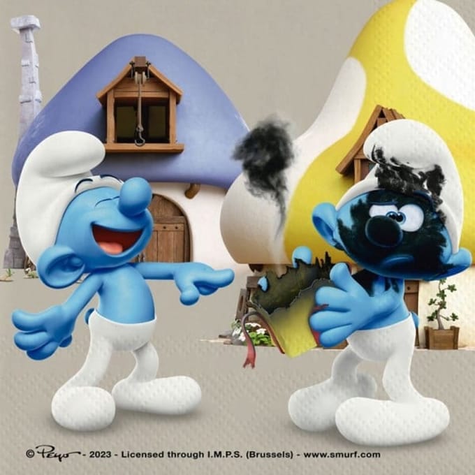 20 Servetten van de smurfen - 33 CM - Met Lolsmurf