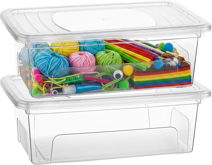 Plasticforte Opslagbox Easy met deksel - 2x - 5.1 Liter - 33 x 21 x 12 cm - transparant - kunststof