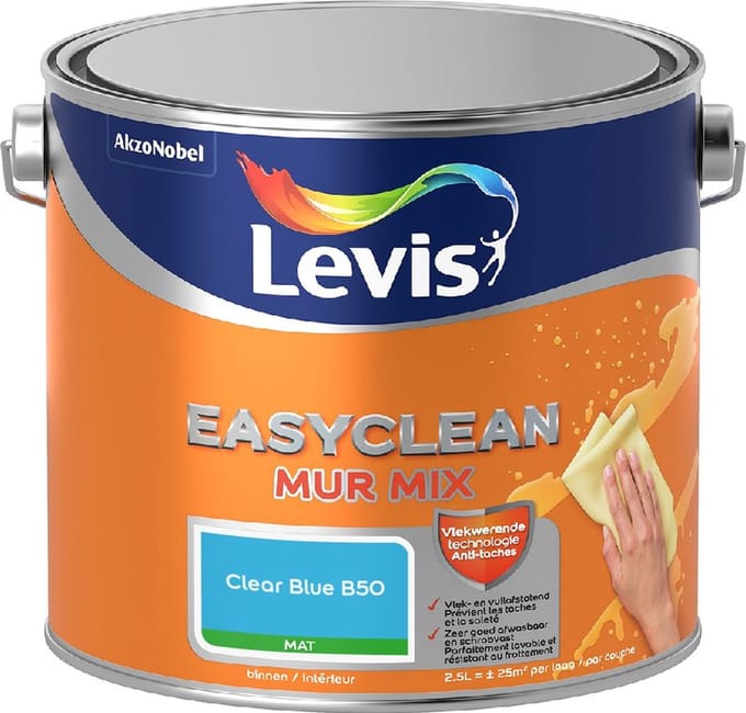 Levis - Easyclean Mur Mat Mix - Clear Blue B50 - Mengverf - 2,5 L