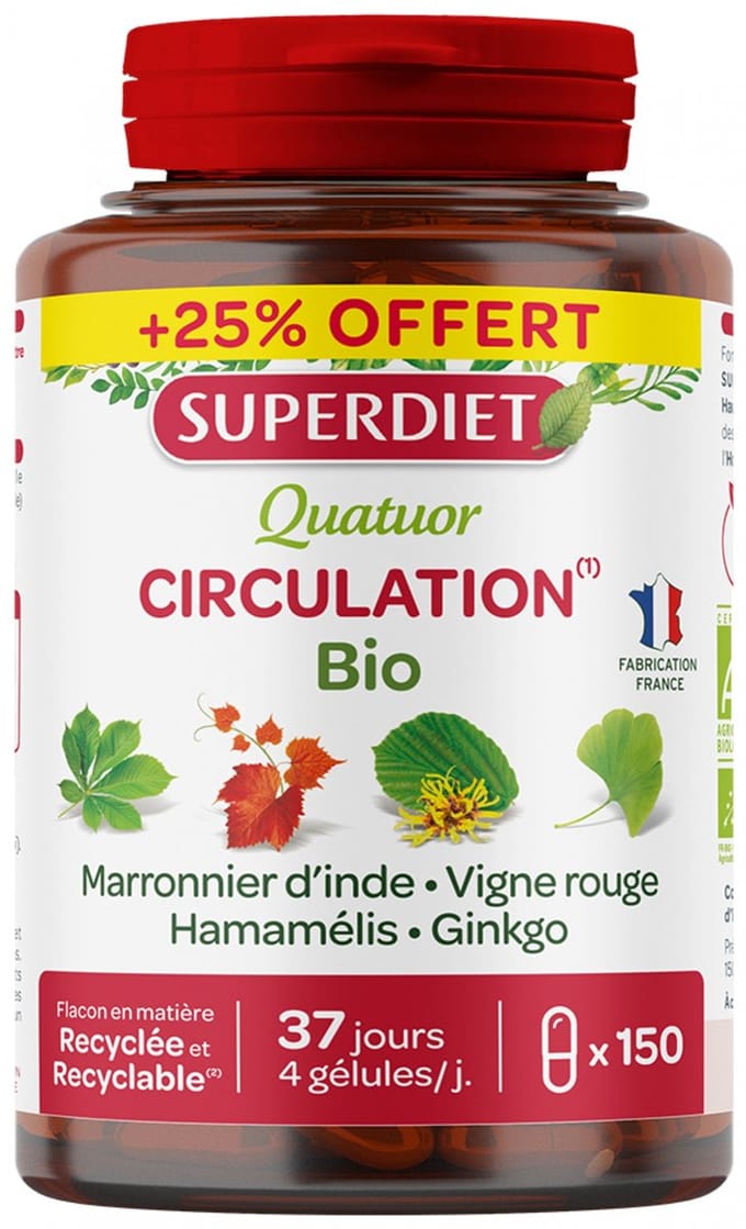Superdiet Quatuor Circulation 120 Capsules + 30 Gratis Capsules
