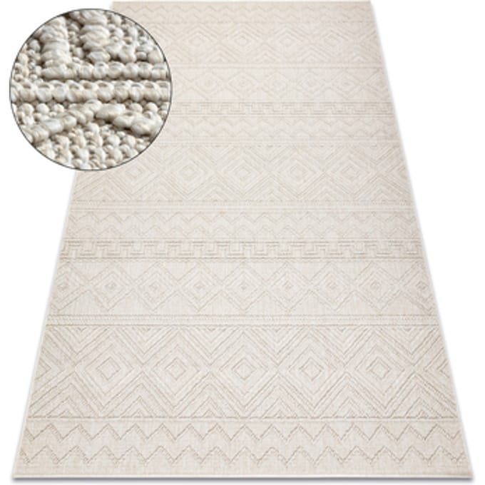 Kleden Rugsx Tapijt JERSEY 19234 crème - Ruiten, structureel, 60x100 cm