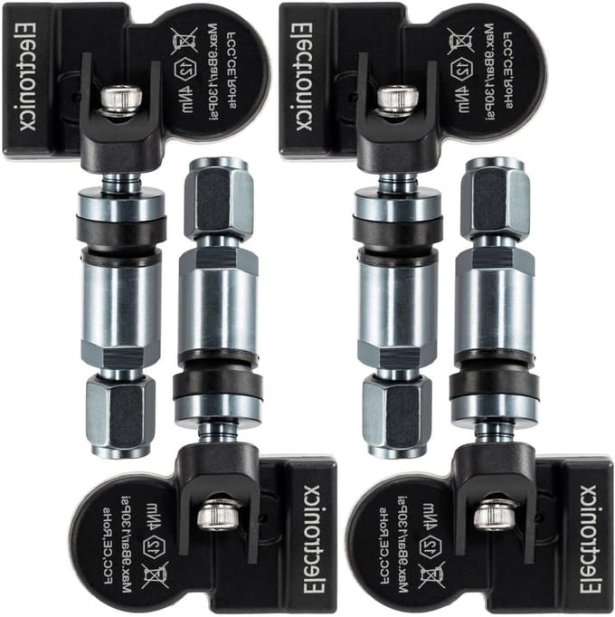 Bandensensoren - TPMS sensoren - Veiligheid verbeteren - Voorgeprogrammeerd - 4 stuks - Donkergrijs