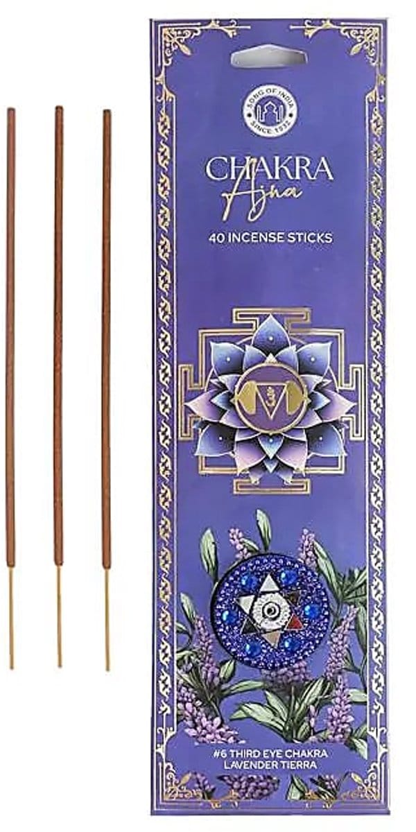 Wierook Ajna chakra lavendel Tierra – 40 stokjes