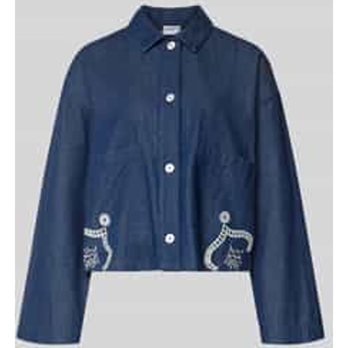 Relaxed fit jeansblouse van katoen