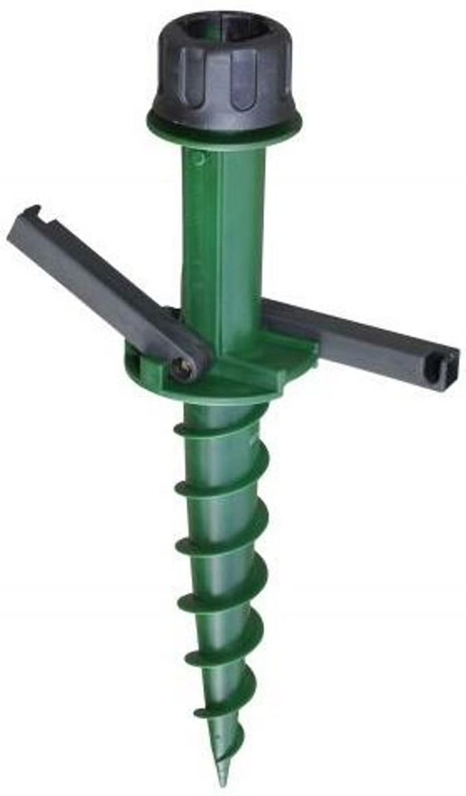 Stevige Groene Parasolhouder voor Tuinparasol met Schroefbare Grondpen 44cm