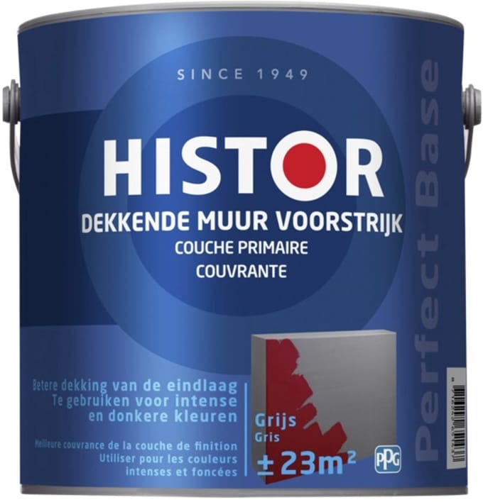 Histor Perfect Base Dekkende Muur Voorstrijk 2,5 liter - Grijs