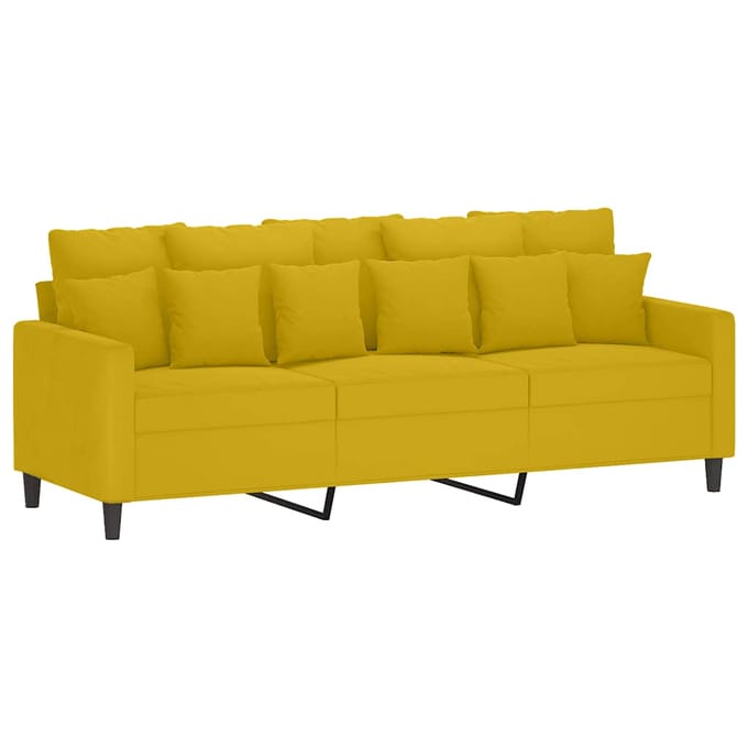 vidaXL - 4-delige - Loungeset - met - kussens - fluweel - geel