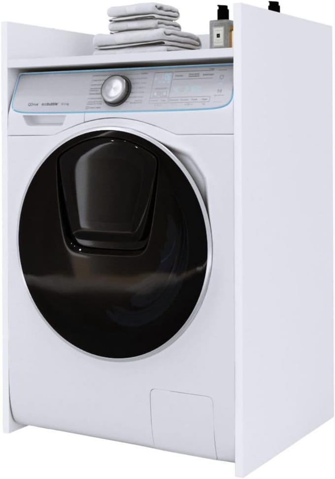 Badmeubel boven Wasmachine Kast met Plank - Ruimtebesparende Opbergkast Wit