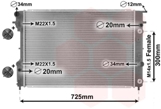 Van Wezel - RADIATOR VOOR OPEL OMEGA B 1994-1999 06302006