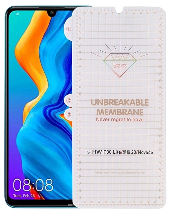 Screenprotector geschikt voor Huawei P30 Lite / P30 Lite New Edition Diamond Film Folio Screenprotector Full-screen / Transparent / Clear