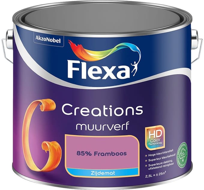 Flexa - Creations Muurverf Zijdemat - 85% Framboos - Mengverf - 2,5 L