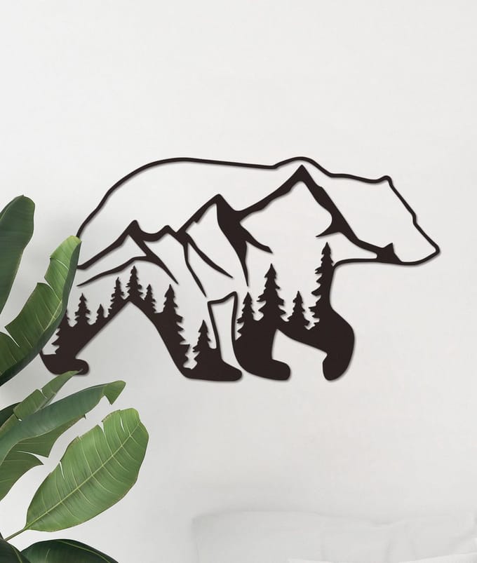Wanddecoratie dieren | Beer - M (22x40cm)