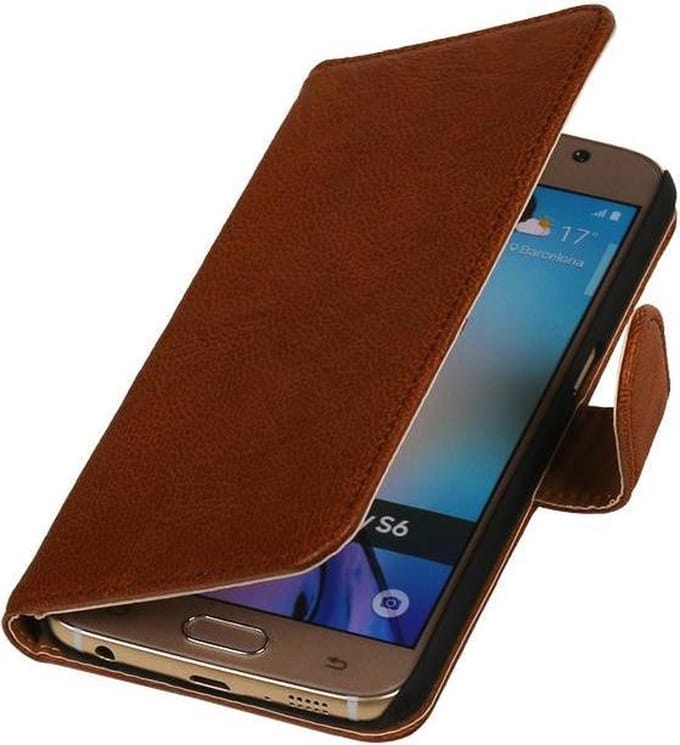 Samsung Galaxy A7 A700F (2015) - Echt Leer Bookcase Bruin - Lederen Leder Cover Case Wallet Hoesje