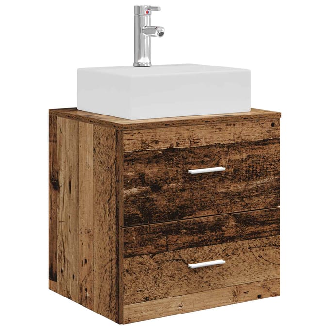 vidaXL - Wandgemonteerde - wastafel - van - een - meubel - Oud - hout