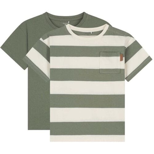 Prénatal peuter T-shirts 2 stuks Light Khaki Green 74 heren