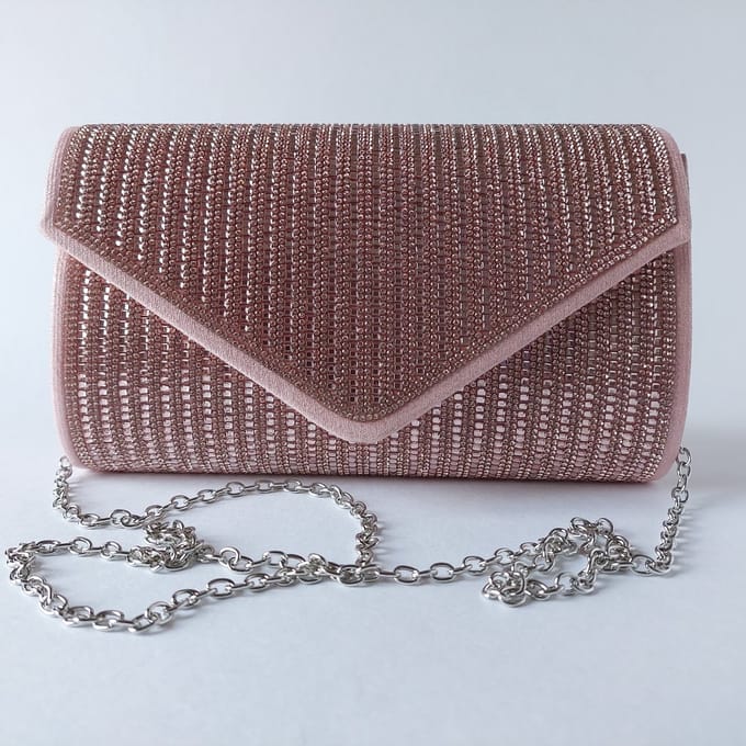 Clutch Dames - Grote Avondtas - Roze Glitter en Glans