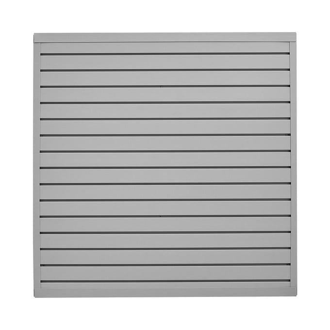 Panneaux Muraux à Lamelles 4 x 4 pi PVC Gris Slatwall de Garage avec Design Modulaire