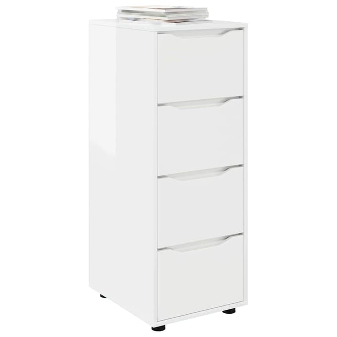 vidaXL - Opbergkast - 40 - x - 48 - x - 105 - cm - Bewerkt - hout - Hoogglans - wit