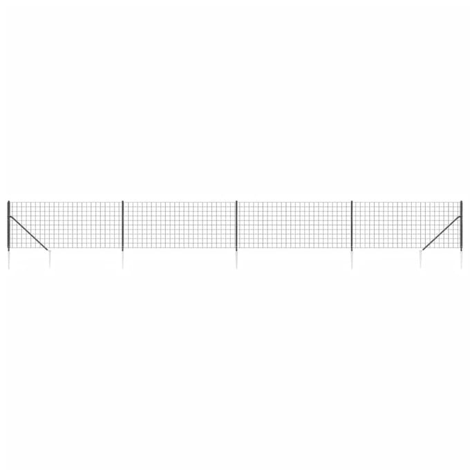 vidaXL - Draadgaashek - met - grondankers - 1x10 - m - antracietkleurig