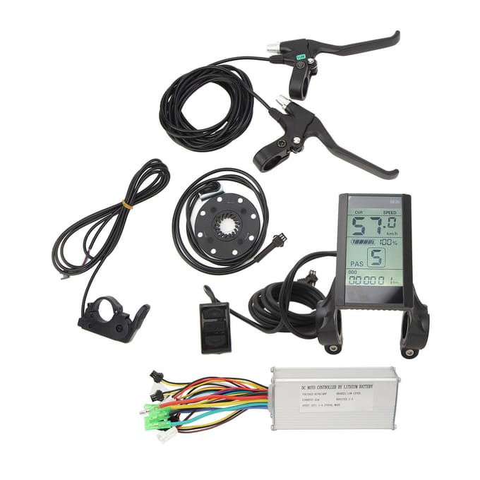 Elektrische Fiets Lithium Batterij Ombouwset 22A Controller S830 Display Duimgashendel Vermogen gray