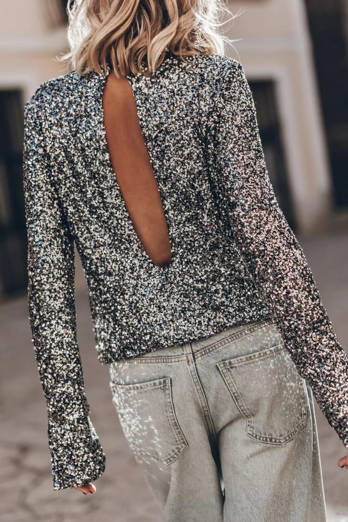Mikuta The Dark Sequin Blouse Taglia: S | Maglie a manica lunga Outlet | Donna