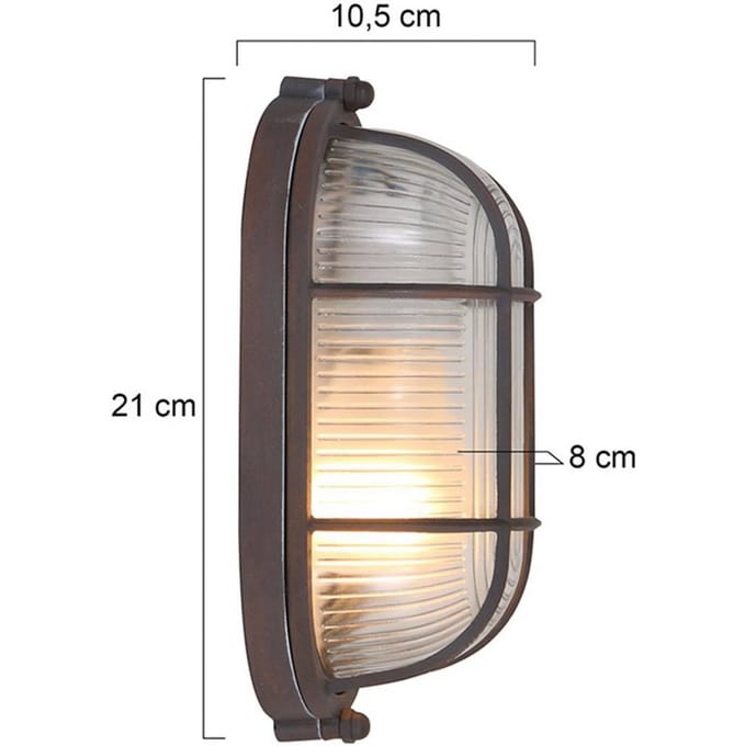 Plafonnieres Mexlite Lisanne Bruin/Transparant Glas Metaal 21cm - Dimbaar Wandlamp E27 binnen