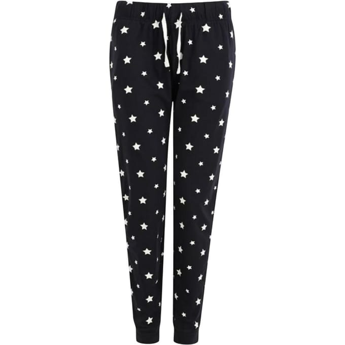 SF Women Dames/Dames Sterren Pyjamabroek met Manchet (Marine / Wit)