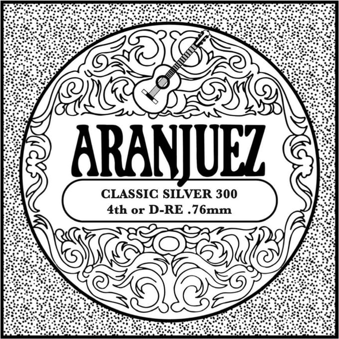 Aranjuez AR-304 D-4 snaar, silverplated wound nylon, medium gauge