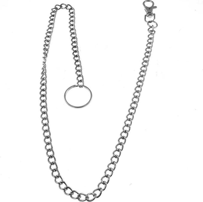 Zac's Alter Ego Sleutel/broekketting 65 cm thin Zilverkleurig