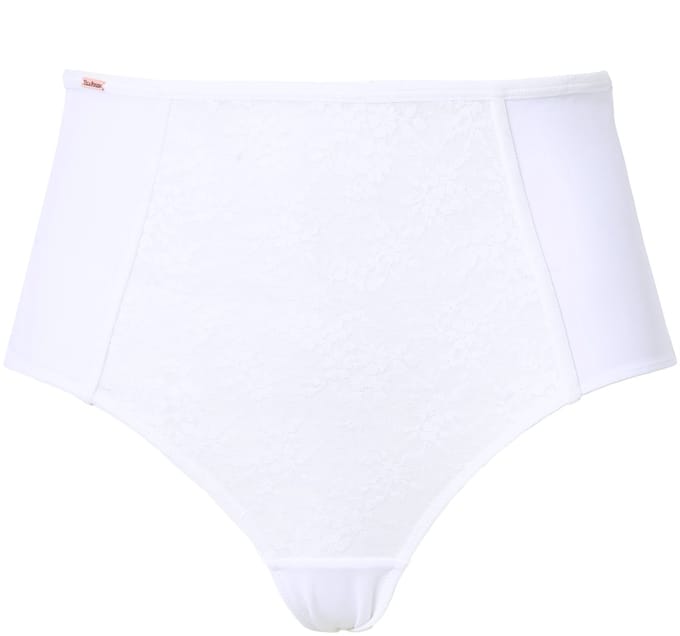 Ulla Popken - Dames - Maxi-slip kanten inzetstuk microvezel - Sneeuwwit - Maat 58+