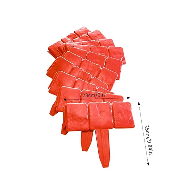 10 stuks Landschapsafboording Rand Plastic Tuinhek Gazon Decoratieve Rand oranje
