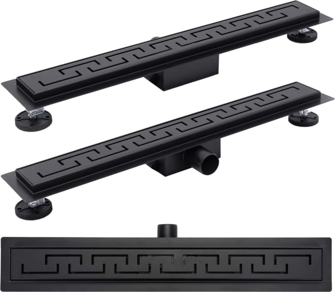 Rea Greek - Lineaire afvoer - douchegoot - Zwart - 90 cm