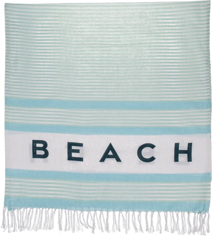 Hamamdoek - Wit Turkoois Blauw - Beach - Saunadoek - Hammamdoek - 80 x 170 cm