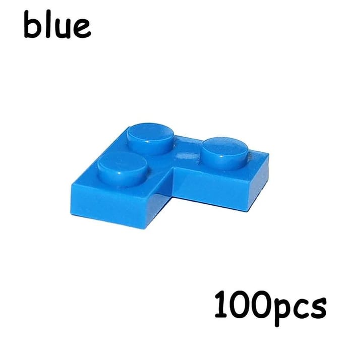 100 PIÈCES 2420 Dimensions 1+2 Briques Pointus L MOC Assemblage Particules Blocs de Construction DIY Apprentissage Axé sur le Jeu Créatif Jouet idéal pour Enfants bleu