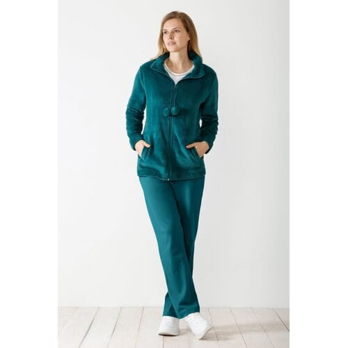 Petrol dames huispak van Hajo - Blauw - Maat - 48