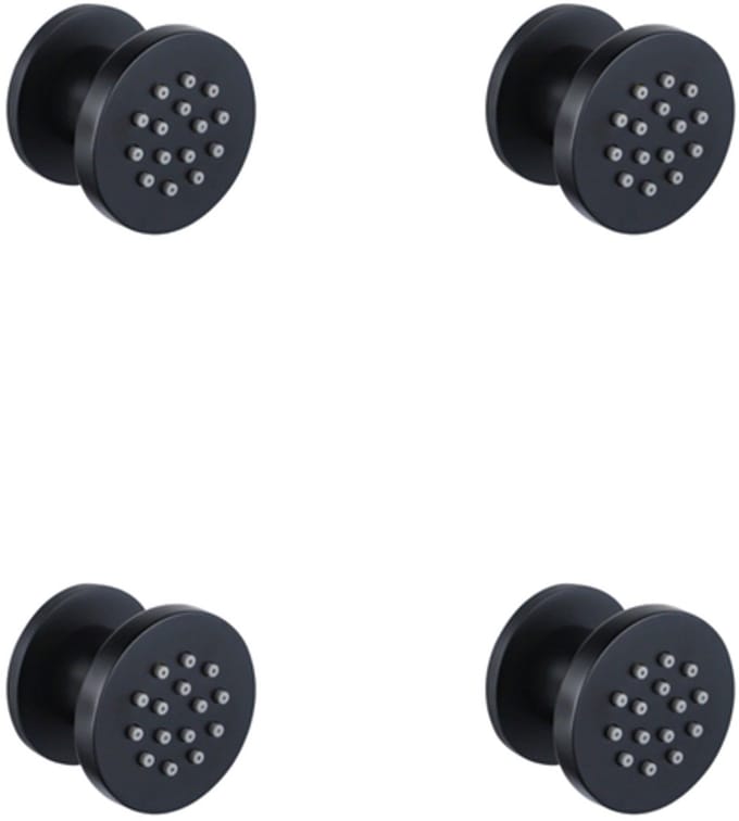 FugaFlow Eccelente Acces zijdouche - 5cm - rond - 4 stuks - mat zwart