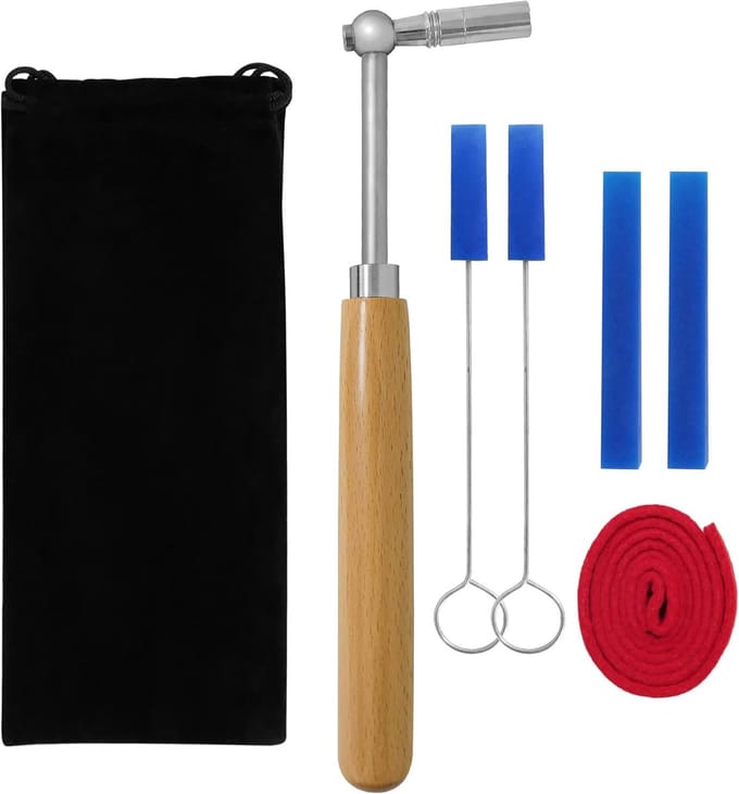 Professionele pianostemset, pianostemmerhamer, stille set, pianostemstaaf met koffer, 6 stuks